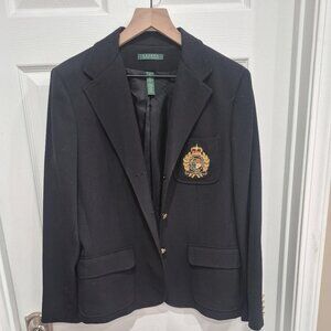 Ralph Lauren Navy Double-Breasted Crest Blazer – Gold Buttons (Sz XL)